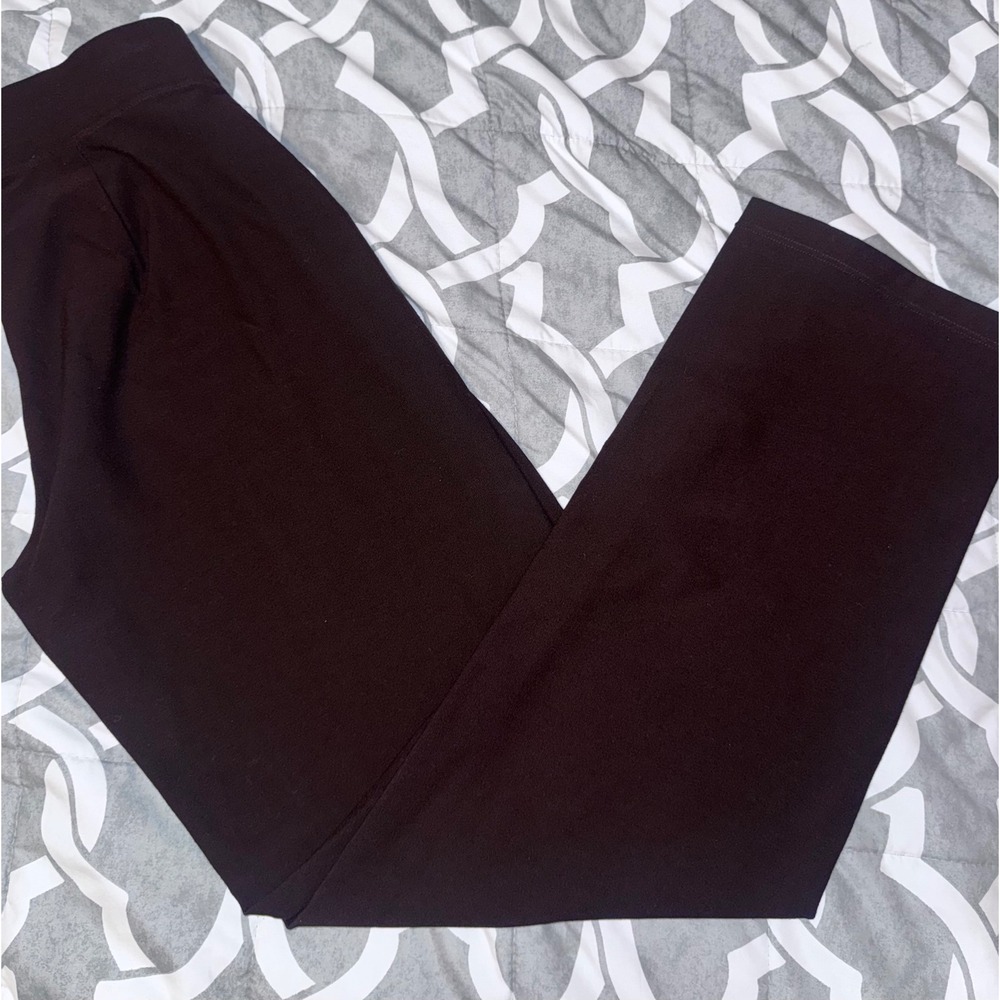Eileen Fisher Womens Small Brown Viscose Stretch Straight Leg Pull On Pants